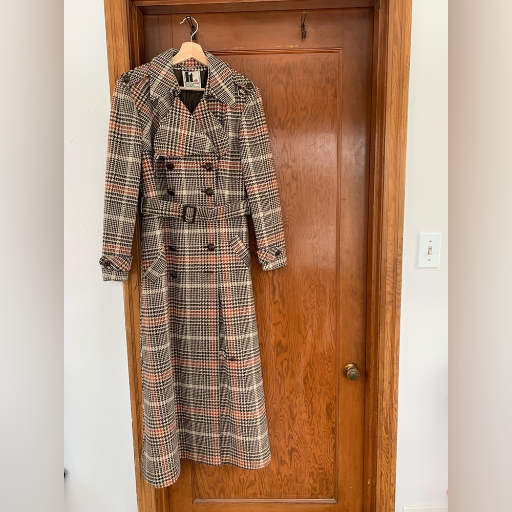 Vintage 70’s Long Plaid Coat